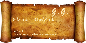Güncz Gibárt névjegykártya